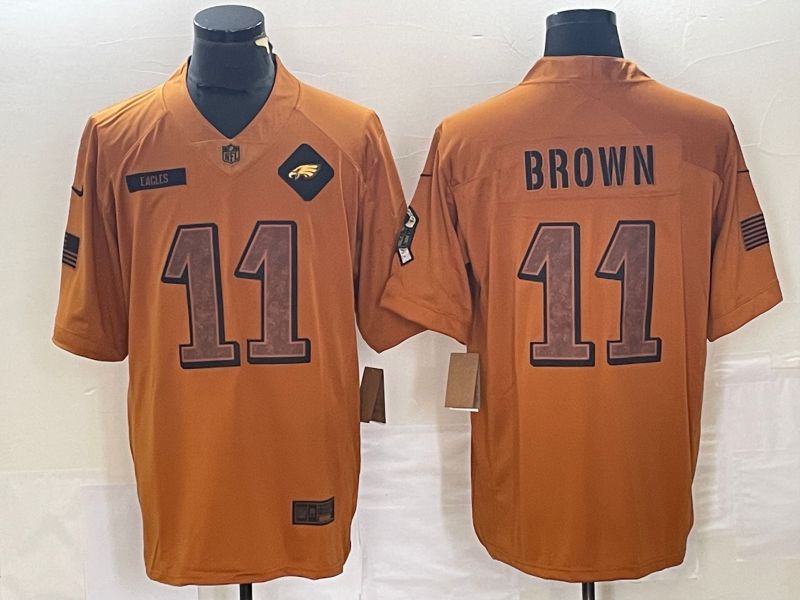 Men Philadelphia Eagles 11 Brown brown Nike 2023 Salute To Service Limited NFL Jersey